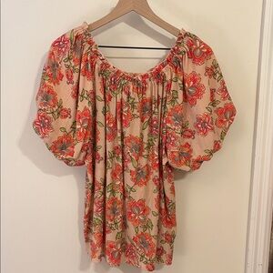 Floral Coral Top